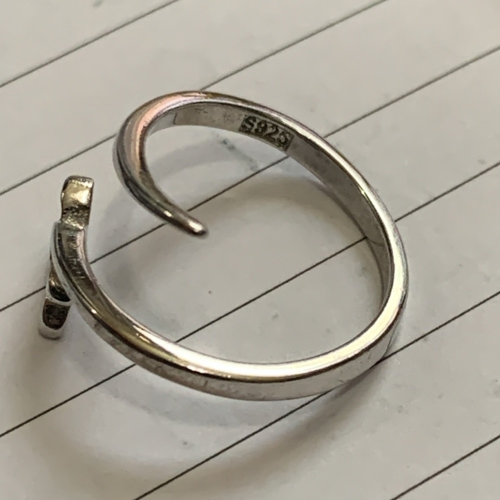 925 Silver Adjustable Butterfly Ring - image 5